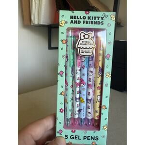 Hello Kitty Special Collection 5 Gel Pen Set New in box floral My Melody